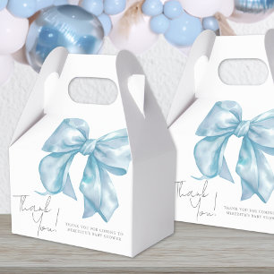 Blue Bow Boy Baby Shower Favor Box