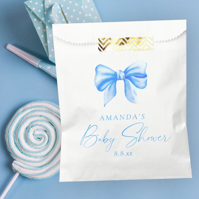 Blue bow Boy Baby shower Favour Bag (Creator Uploaded)