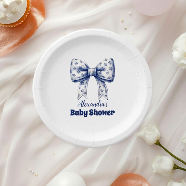 Blue Bow Boy  Paper Plate (Creator Uploaded)