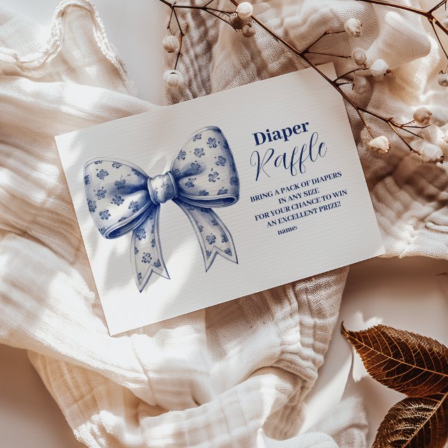 Blue Bow Boy  Raffle Diapper Enclosure Card (Creator Uploaded)