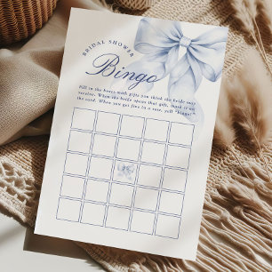 Blue Bow Bridal Shower Bingo