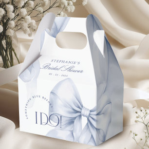Blue Bow Bridal Shower Favor Box
