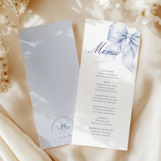 Blue Bow Bridal Shower Menu (Creator Uploaded)
