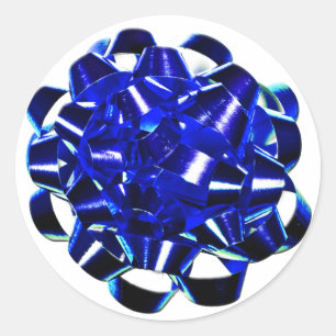 Blue Bow Christmas Cards Stickers