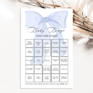 Blue Bow Coquette Baby Bingo Find the guest