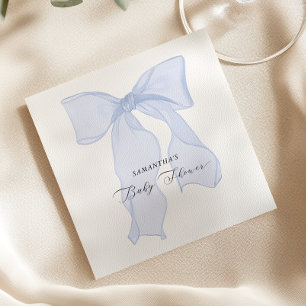 Blue Bow Coquette Baby Shower  Napkin
