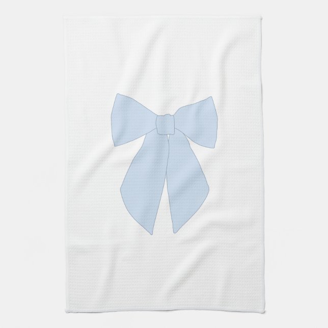 Blue Bow Coquette Kitchen Towel (Vertical)