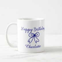 Blue bow CUTIE ADD NAME BABY happy birthday 