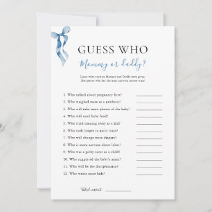 Blue Bow Devine Qui Baby shower La Carte De Jeu
