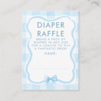 Blue Bow Diaper Raffle Baby Shower Tickets