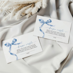 Blue Bow Diaper Raffle Enclosure Card