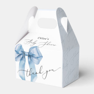 Blue Bow Elegant Baby Shower Favor Box