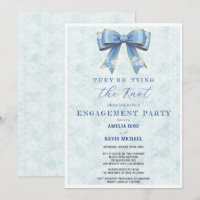 Blue Bow Engagement Invitation – Japanese Style