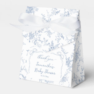 Blue Bow Floral Baby Shower Favor Box