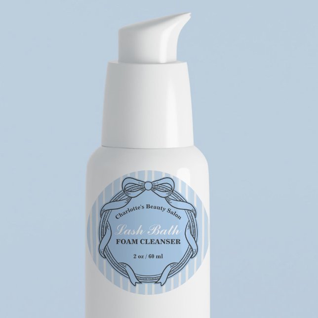 Blue Bow Frame Lash Bath Extensions Product Label (Blue Bow Frame Lash Bath Extensions Product Label)
