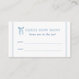 Blue Bow Guess How Many Bows Game Enclosure Card