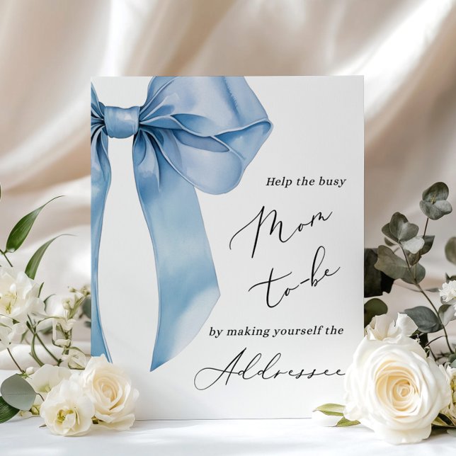 Blue Bow Help the Busy Mom Address an Envelope Poster (Creator Uploaded)