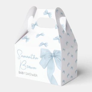 Blue Bow Its A Boy Baby Shower Favor Box