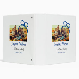 Blue bow joyful Vibes add family name photo christ Binder