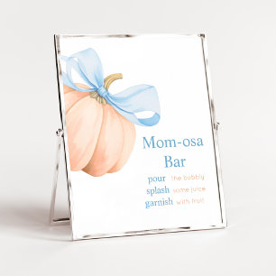 Blue Bow Orange Pumpkin Mom Osa Bar Sign