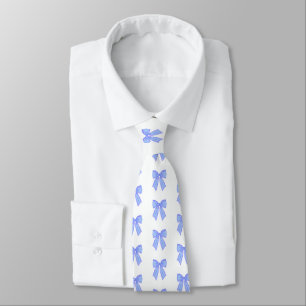 Blue bow pattern tie
