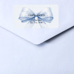 Blue bow return address<br><div class="desc">A light blue coloured background decorated with a large bow.  Personalize and add your name and address. Black letters.</div>