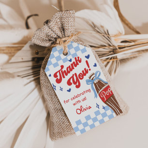 Blue Bow She's Ready to Pop Baby Shower Gift Tags