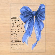Blue Bow She's Tying The Knot Bridal Shower
