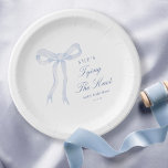 Blue Bow She's Tying The Knot Bridal Shower Paper Plate<br><div class="desc">Blue Bow She's Tying The Knot Bridal Shower Paper Plates</div>