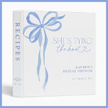 Blue Bow She's Tying The Knot Bridal Shower Recipe Binder<br><div class="desc">A keepsake as timeless as the celebration itself, this bridal shower recipe binder is the perfect way to preserve cherished family recipes and new favourites alike. Designed with an air of refined elegance, it features a soft watercolor bow in a delicate blue—an ode to tradition with a modern, editorial touch....</div>