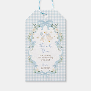 Blue Bow Silly Goose Baby Shower Thank You Gift Tags