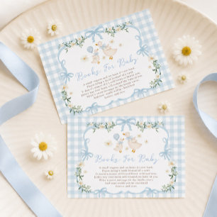 Blue Bow Silly Goose Books for Baby Boy Enclosure Card