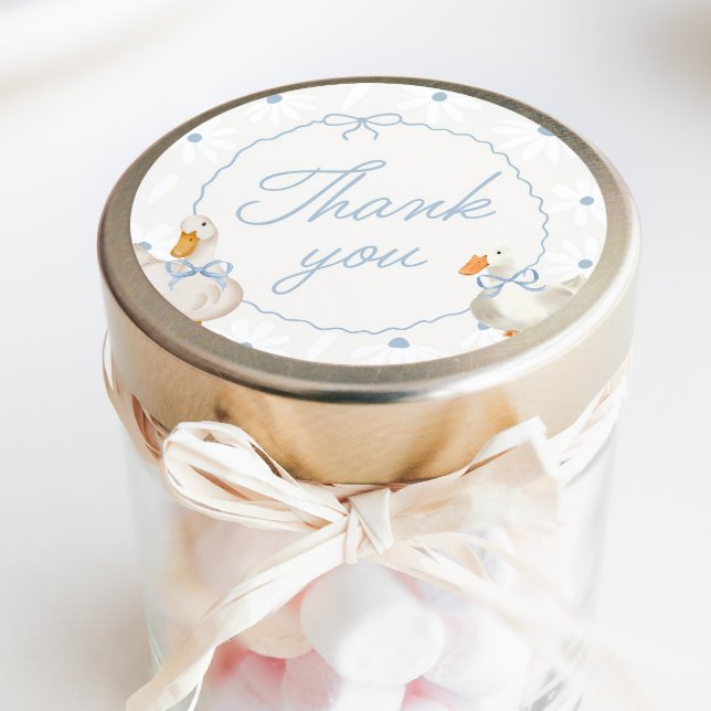 Blue Bow Silly Goose Coquette Birthday Classic Rou Classic Round Sticker (Creator Uploaded)