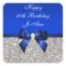 Blue Bow Silver Sequins Birthday