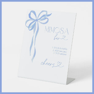 Blue Bow Something Blue Before I Do Mimosa Bar Pedestal Sign