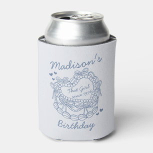 Blue Bow That Girl Heart Coquette Cake Birthday Can Cooler