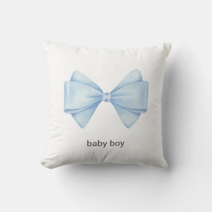 Blue Bow Throw Pillow