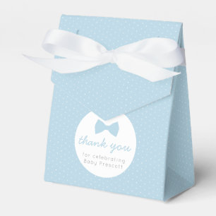 Blue bow tie baby shower favor box