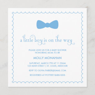 Blue Bow Tie   Baby Shower Invite