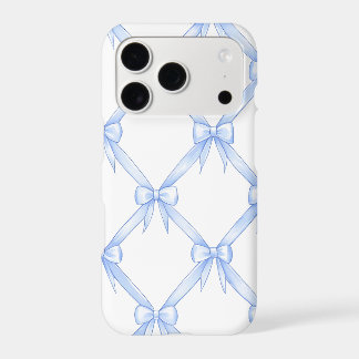 Blue Bow Trellis iPhone Case | Coquette Lattice