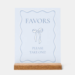 Blue Bow Tying the Knot Bridal Shower Favour Acrylic Sign
