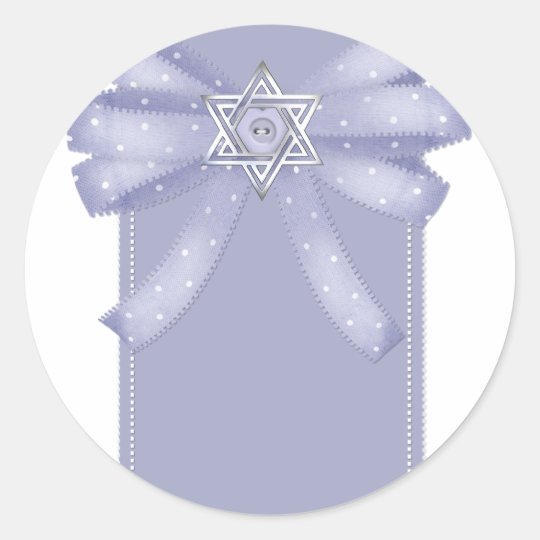 Blue Bow w/Star of David Hanukkah Stickers