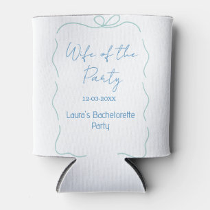 blue bow wife of the party name date spanish borde can cooler