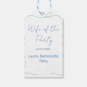 blue bow wife of the party name date spanish borde gift tags
