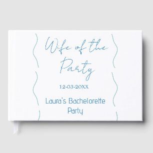 blue bow wife of the party name date spanish borde guest book