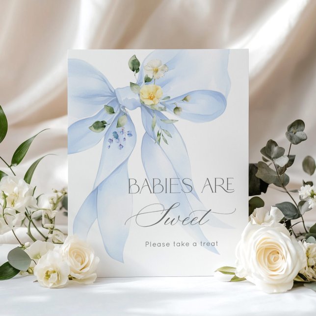 Blue Bow wildflower Babies are sweet Poster (Creator Uploaded)