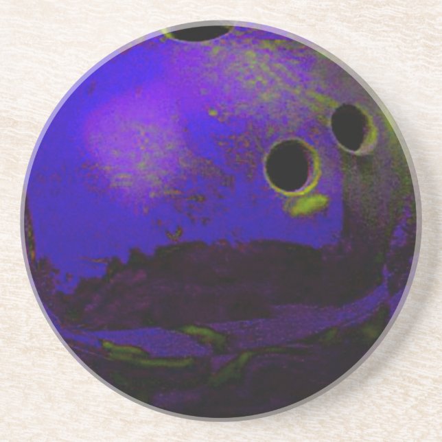 Blue Bowling Ball Customize It Coaster (Front)