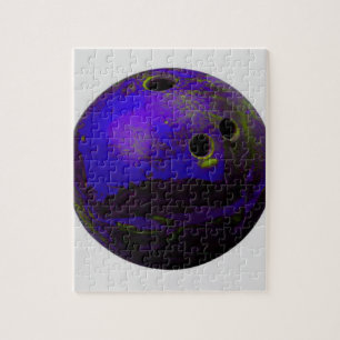 Blue Bowling Ball Customize It Jigsaw Puzzle