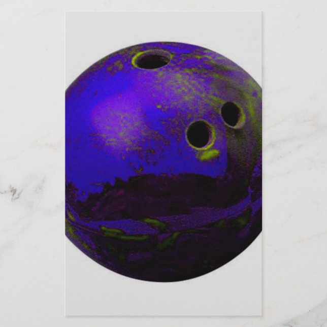 Blue Bowling Ball Customize It Stationery (Front)