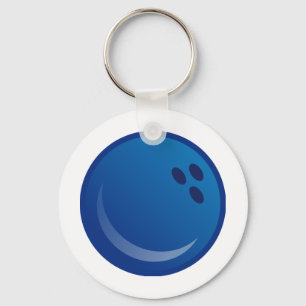 Blue Bowling Ball Keychain